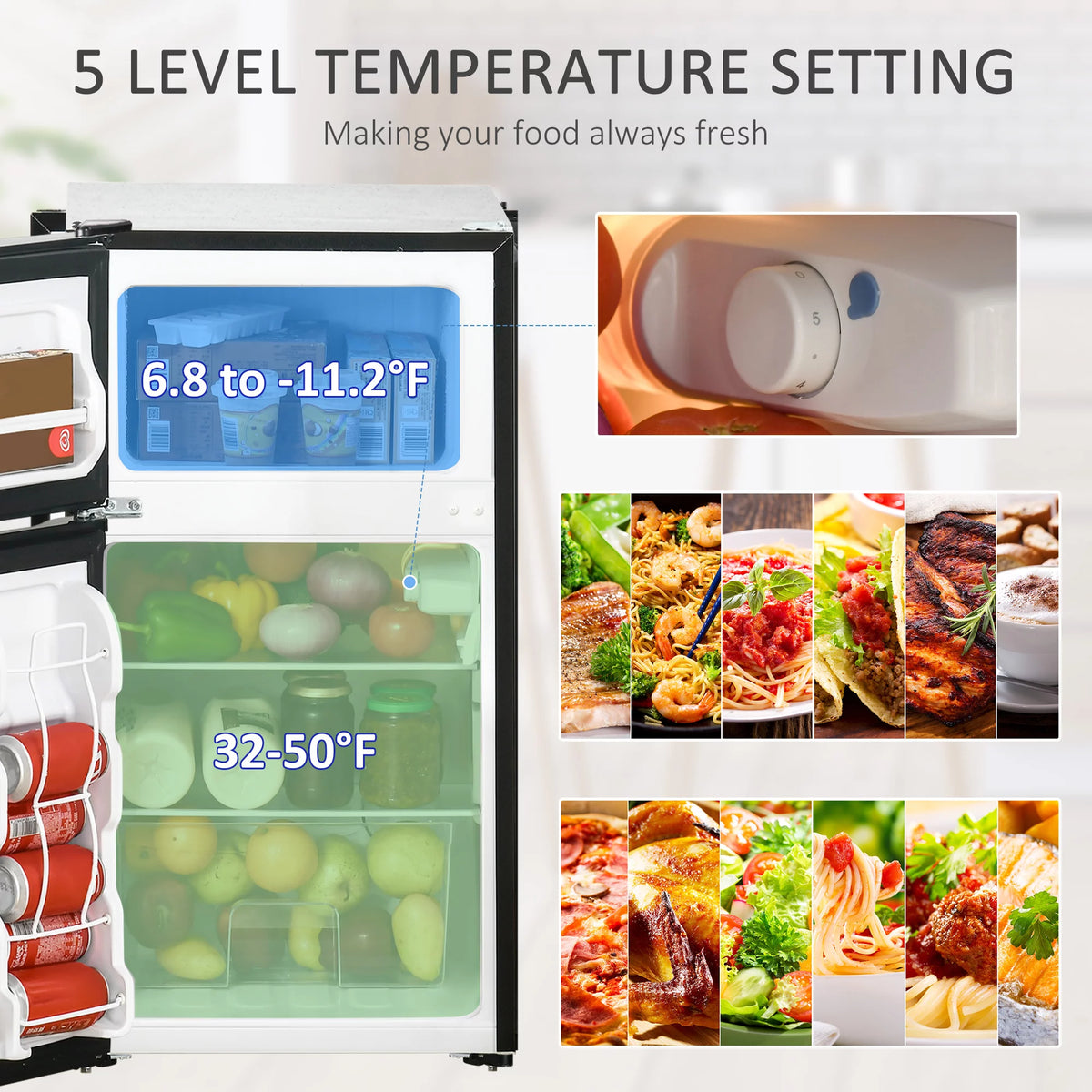 3.2 Cu.Ft Mini Fridge with Freezer A897874
