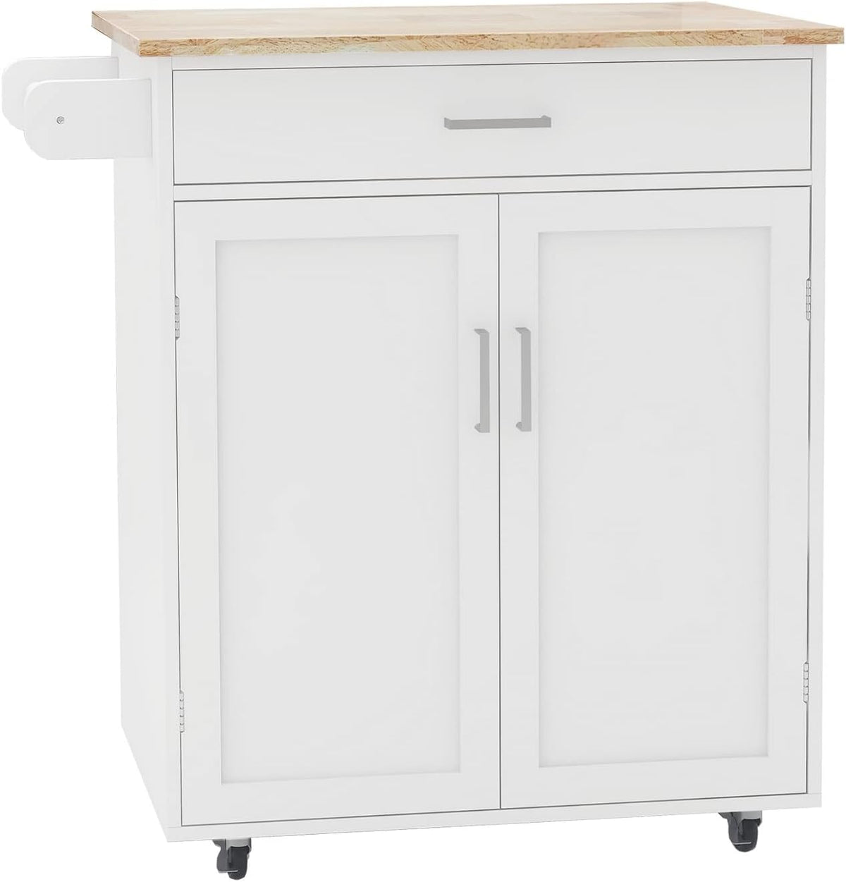 Rolling Wood Kitchen Cart with 2 Drawers and 2 Shelves O398