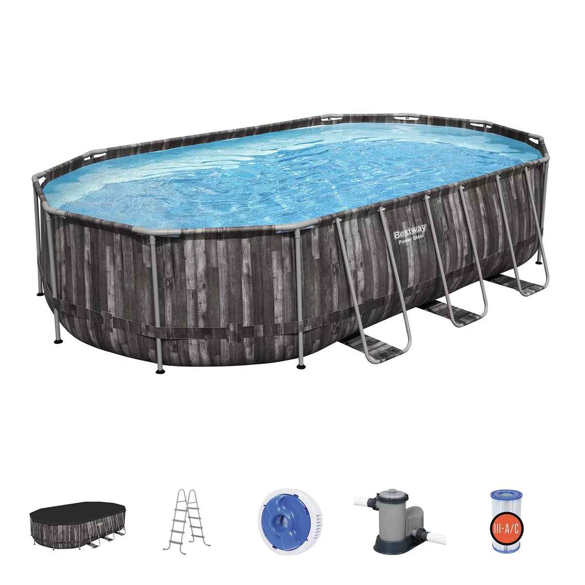 20' x 12' x 48 Oval Above Ground Swimming Pool Set V147268