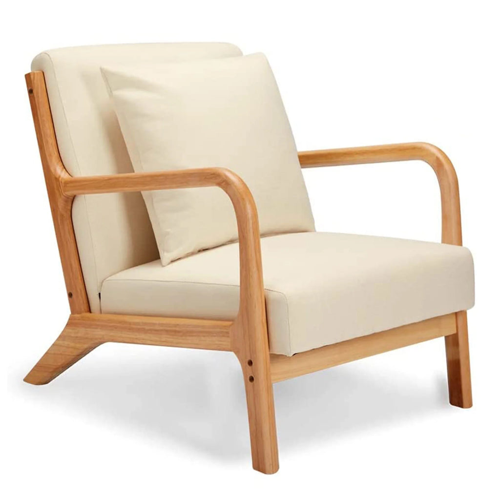 Oak Wood Frame Accent Chair S837529