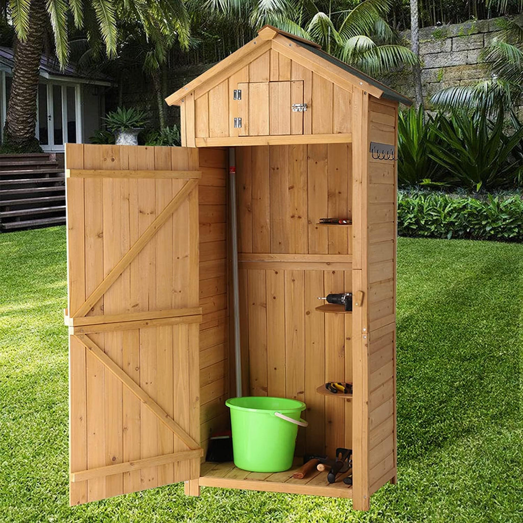 Garden Storage Shed Wooden Storage Cabinet with Lockable Doors B831