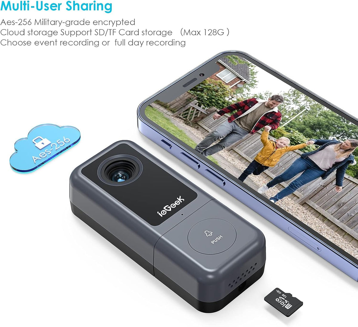 Wired Video Doorbell Camera with Chime, 2K HD, 2-Way Audio, IP54 Waterproof, Pack of 2 M945