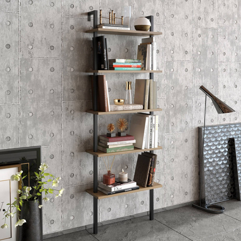 Tall Metal Wood Bookcase E536184