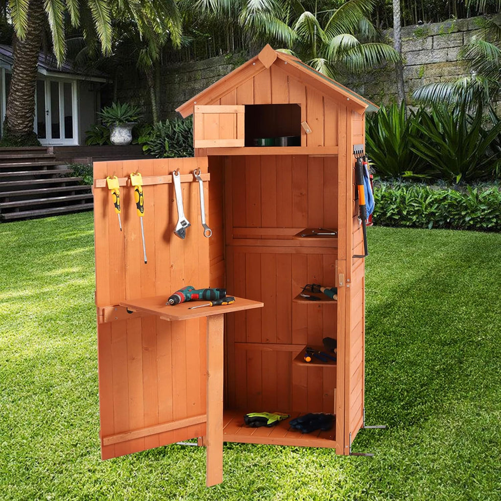 Garden Storage Shed Wooden Storage Cabinet with Lockable Doors B831
