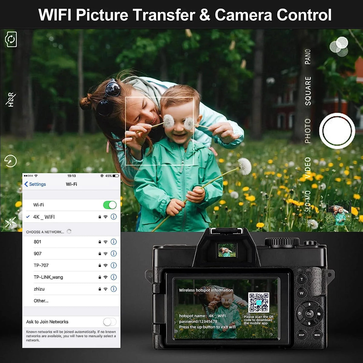 4K Ultra HD 48MP Digital Camera with Wide Angle Lens S8749