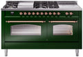 60 Dual Fuel Propane Gas Range Emerald Green Copper Trim V815
