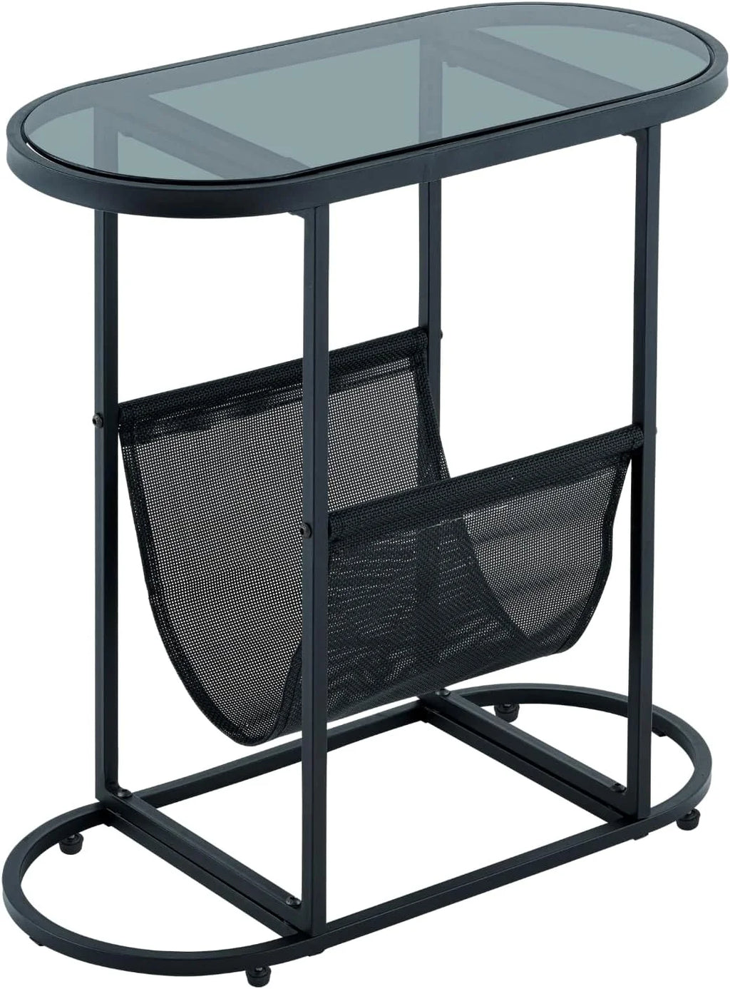 Acacia Wood Oval End Table with Metal Frame Z5323