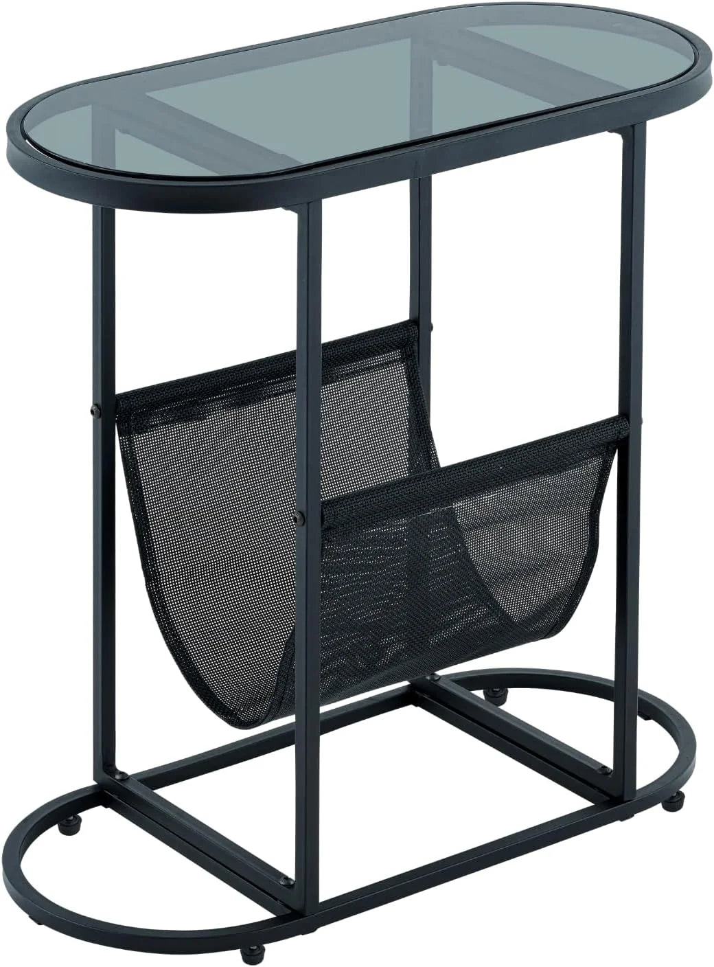 Acacia Wood Oval End Table with Metal Frame Z5323