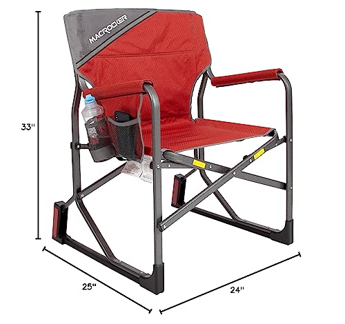 Foldable Outdoor Rocking Chair up to 225 lbs Red H304459