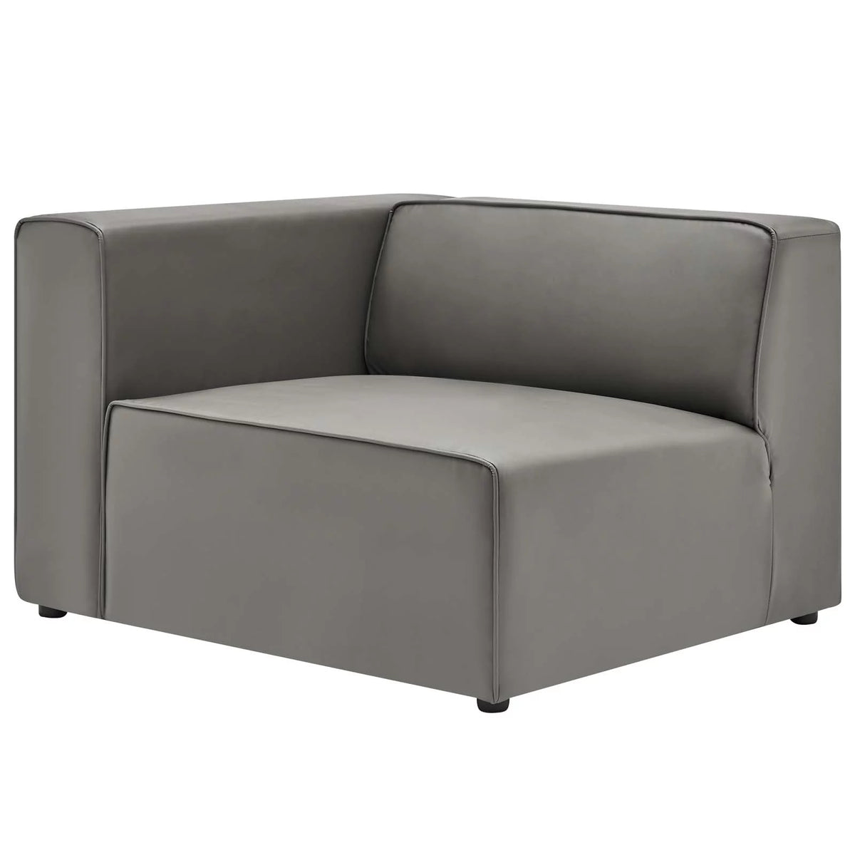Gray Vegan Leather 3-Piece Sectional Sofa O194201