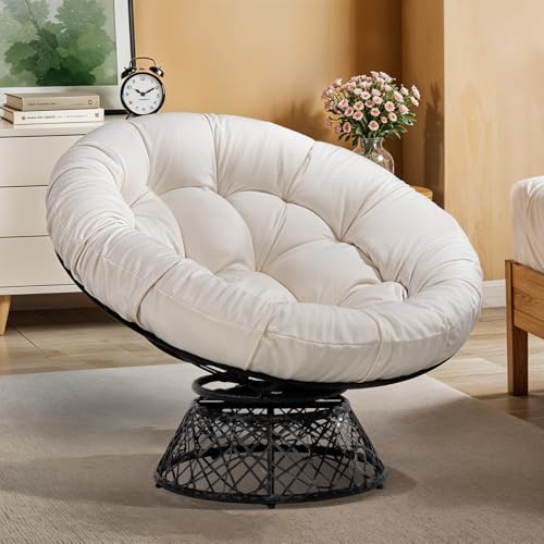 40" Ergonomic Wicker Papasan Chair with Swivel X90488