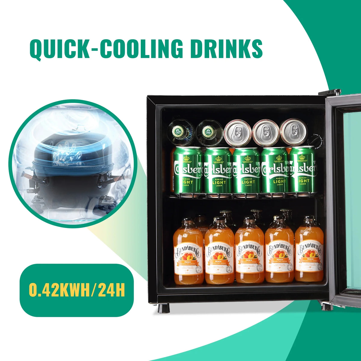 125 Can 3.5 Cu.ft Glass Door Beverage Cooler Refrigerator K44810