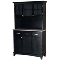 Black 3 Drawer Wine Rack Buffet with Hutch M997365
