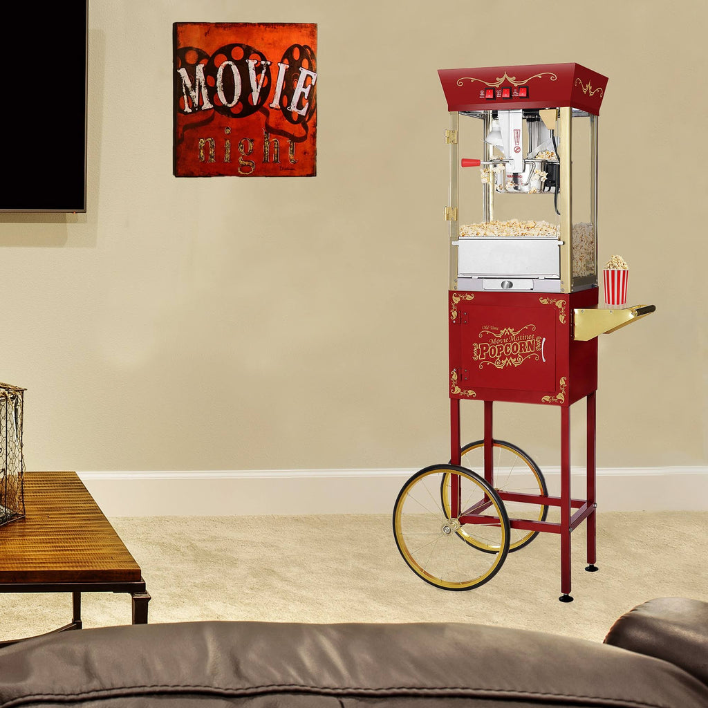 Red 1-Cup Oil Popcorn Maker Cart L423514