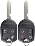 Keyless Entry Remote Control Fob Uncut Blank Ignition Car Key Pack of 2 S1014