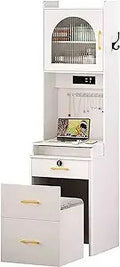 White Small Vanity Desk with Mirror and Lights X80327