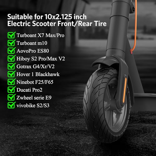 10 inch Solid Rubber Scooter Tire 2pc Black P7634