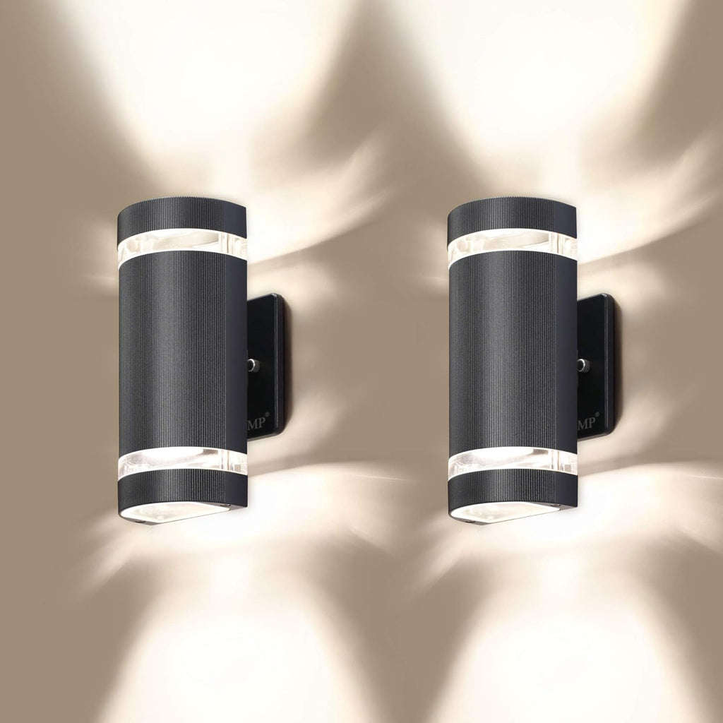 4 Pack Semi Cylinder Up and Down Lights Outdoor Wall Light Aluminum Waterproof 3000k 5W U69546
