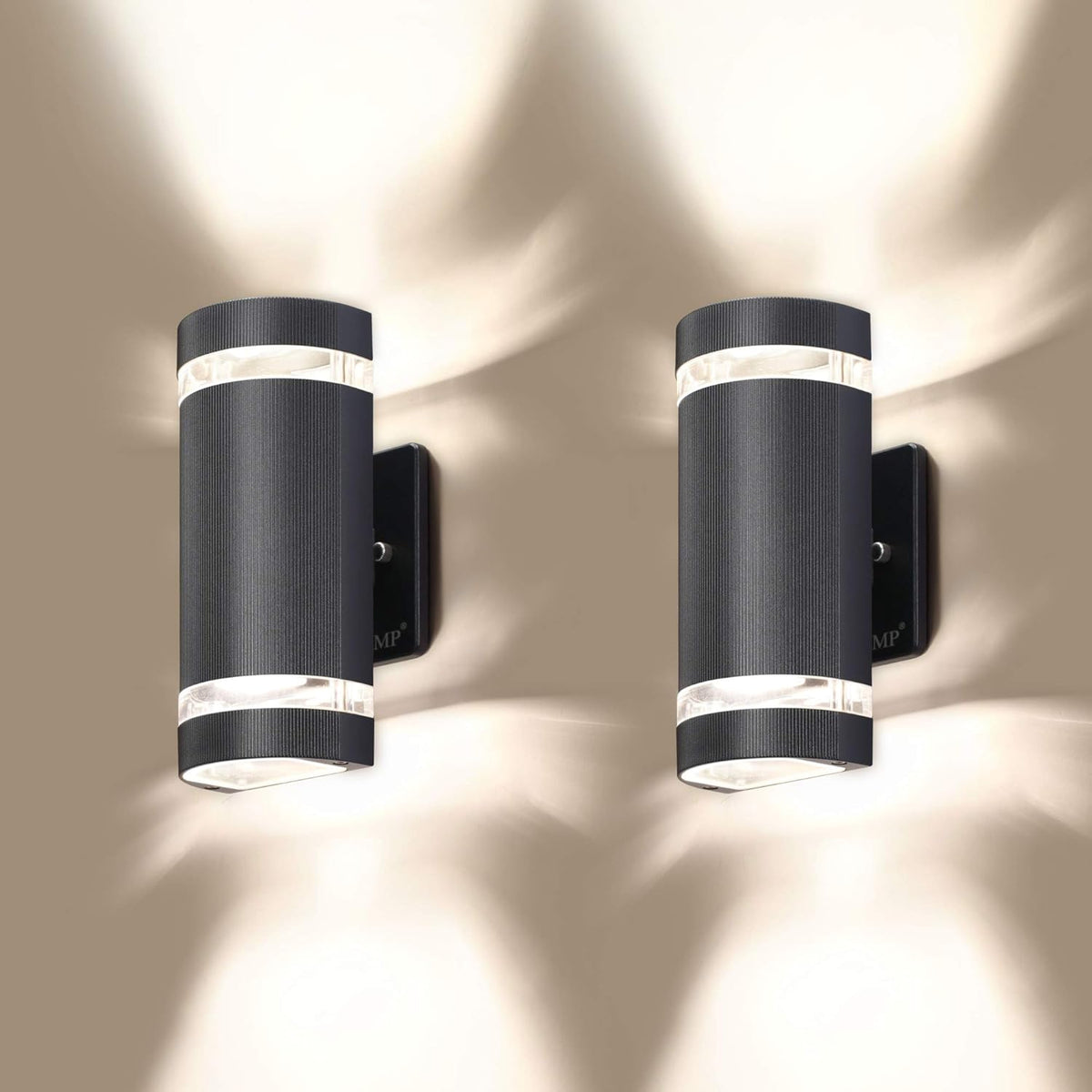 4 Pack Semi Cylinder Up and Down Lights Outdoor Wall Light Aluminum Waterproof 3000k 5W U69546
