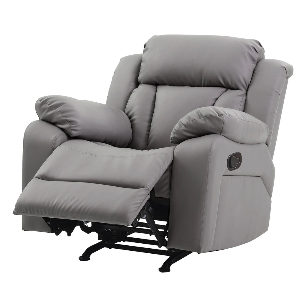 Gray Faux Leather Reclining Chair T9869
