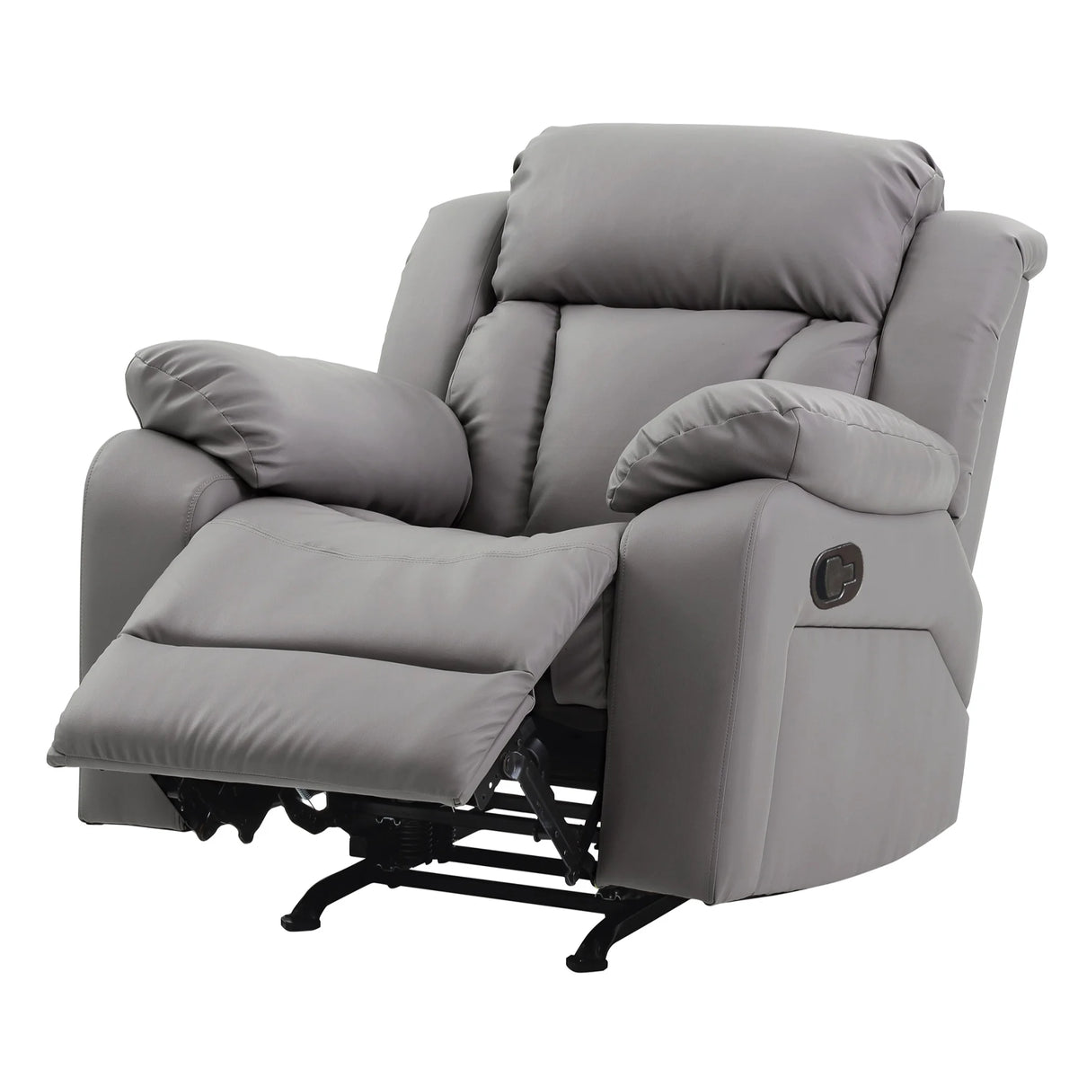 Gray Faux Leather Reclining Chair T9869