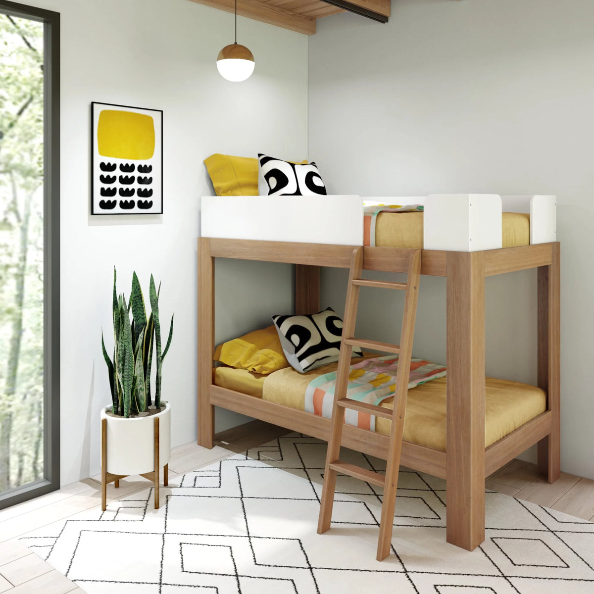 Twin Over Twin Solid Wood Bunk Bed A981