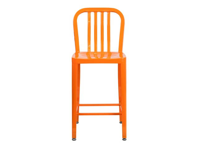 2 Pack 24x22 Orange Metal Counter Height Stool F599754