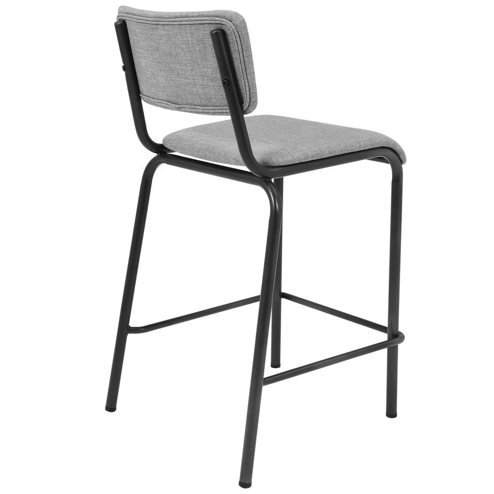26" Gray Fabric Counter Stool Set of 4 M60158