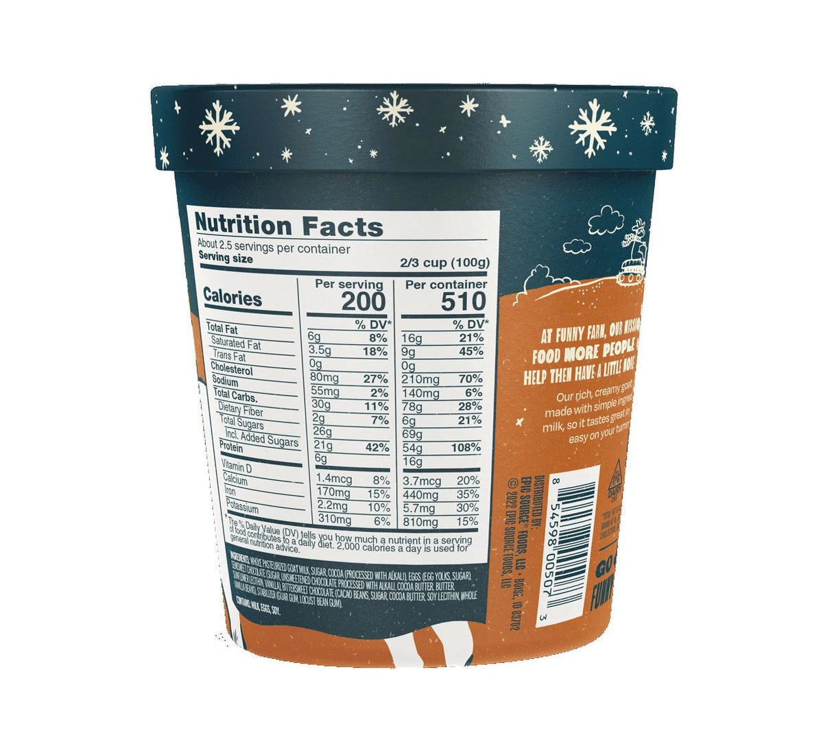 14 oz. Deep Chocolate Ice Cream 8 pack C4515