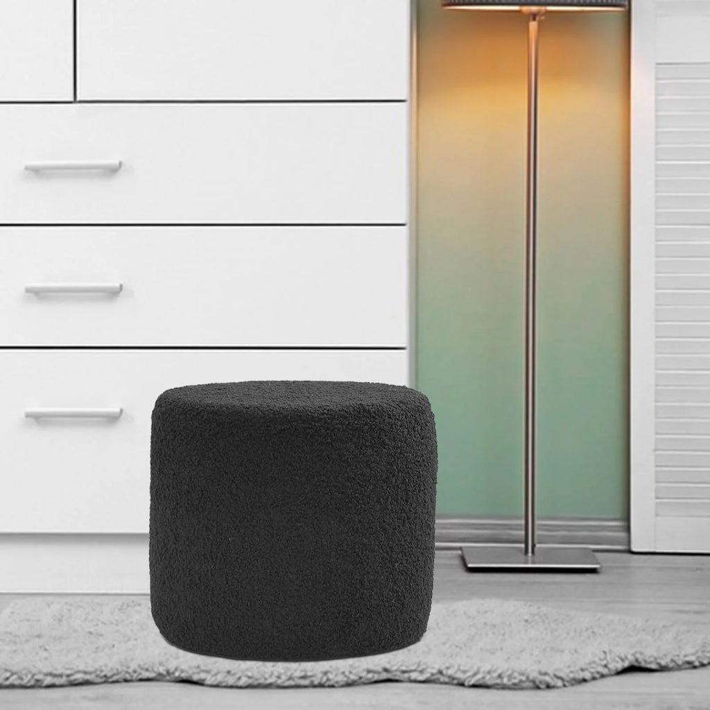 Black Cylinder Ottoman Footstool W631304