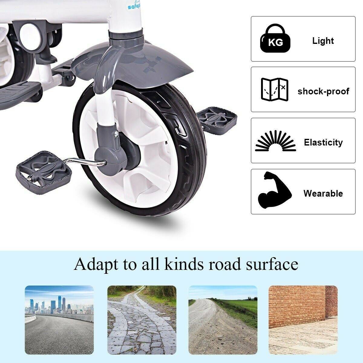 4-in-1 Detachable Baby Stroller Tricycle with Canopy N95827