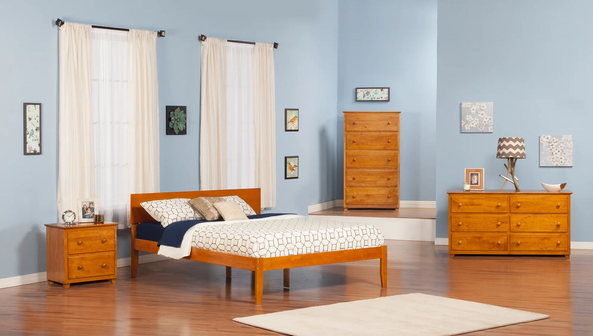 16" Caramel Solid Wood Platform Bed Y899522