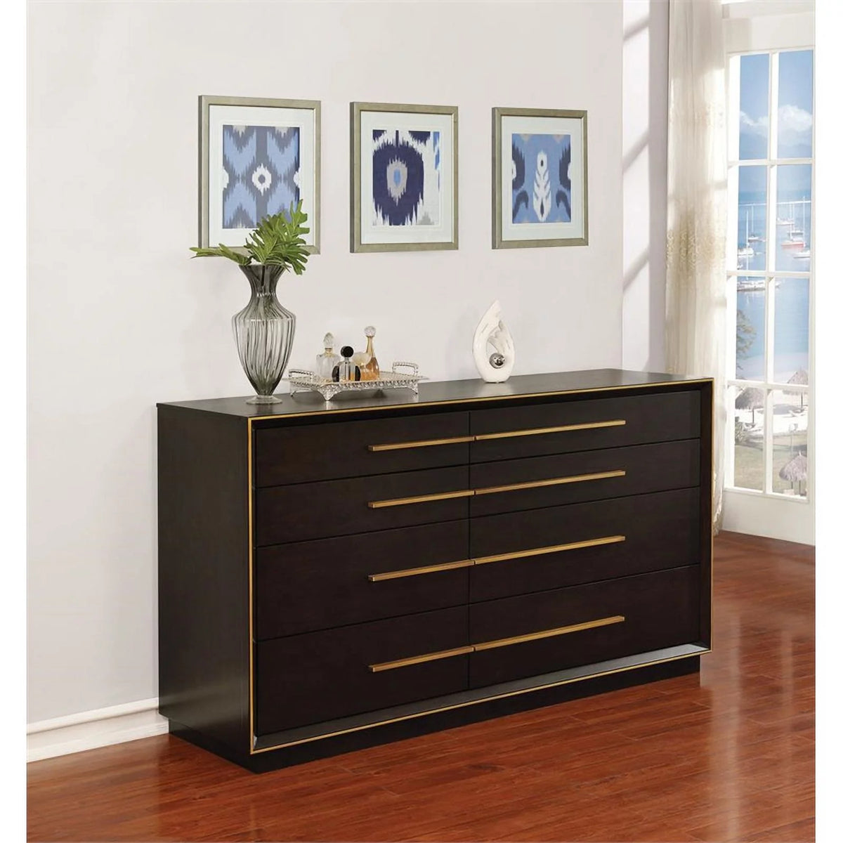 8 Drawer Modern Wood Dresser C99086