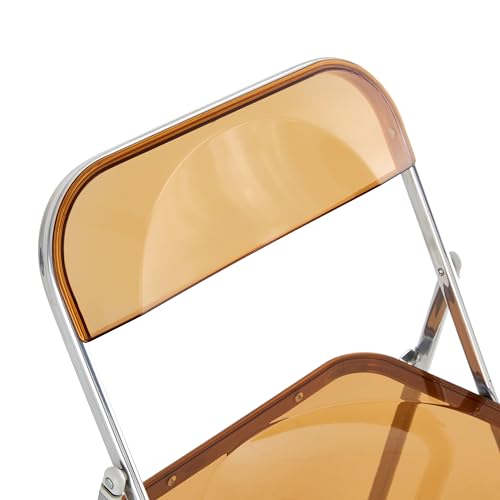 Acrylic Transparent Folding Chair with Steel Frame H966378