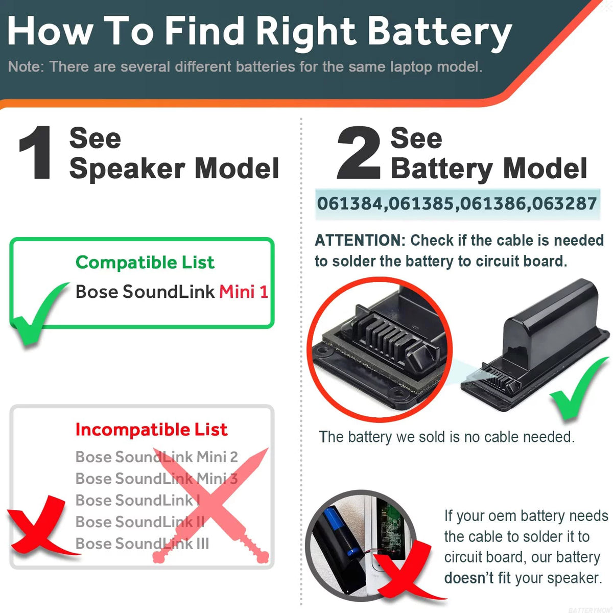 Speaker Battery 7.4V 21.46Wh 2900mAh N655939