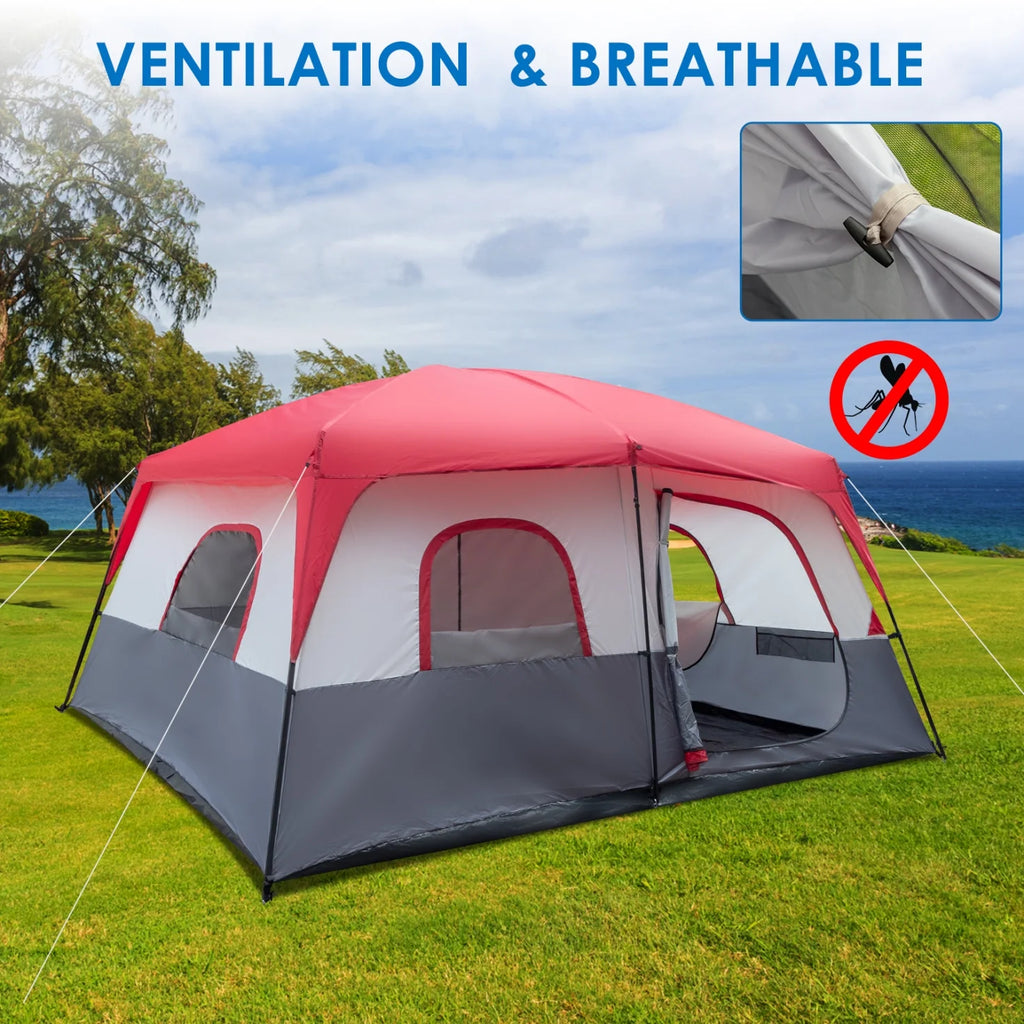 14 People Waterproof Windproof Camping Tent with 2 Doors V674