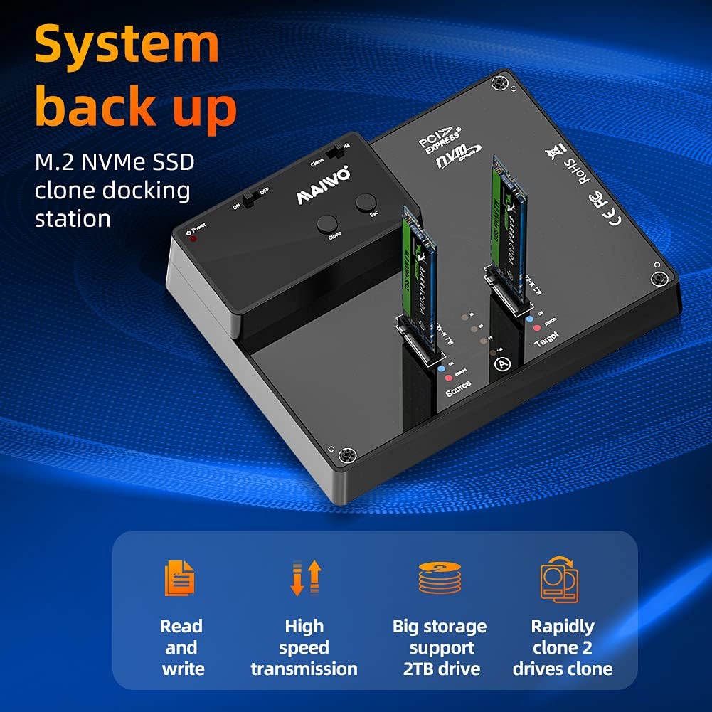 Portable Dual Bay M.2 NVME Docking Station U791284