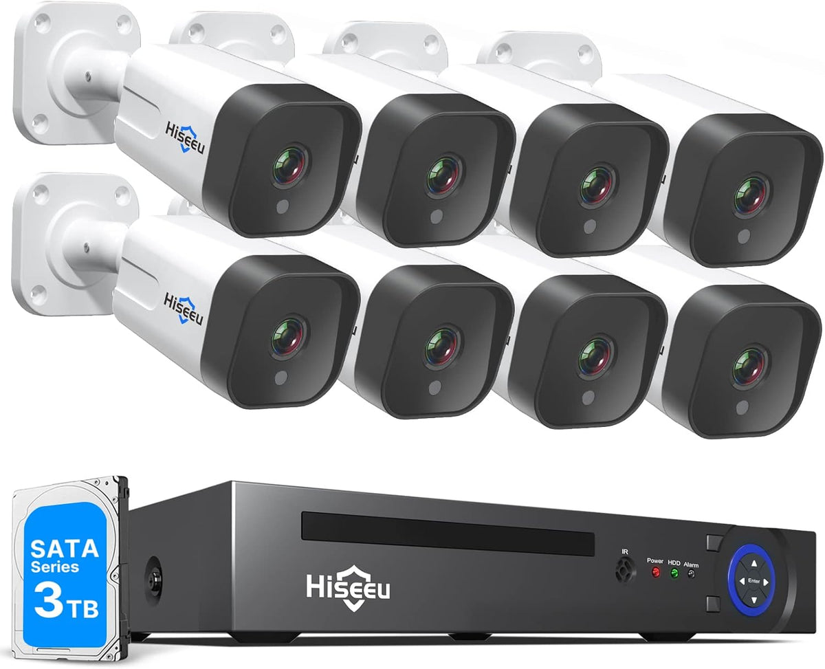 5MP PoE Security Camera System with 3TB Hard Drive O547223