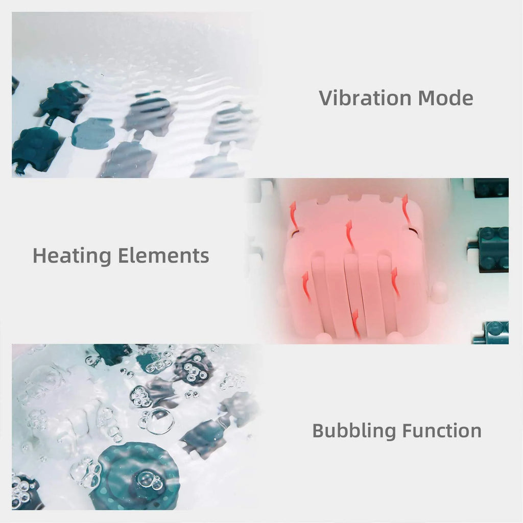 Foot Spa Bath Massager with Heat, Bubbles, Vibration, 16 Detachable Massage Rollers K13075
