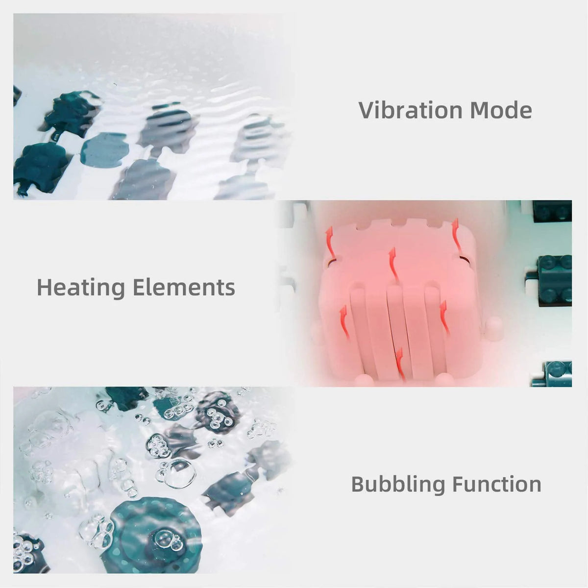 Foot Spa Bath Massager with Heat, Bubbles, Vibration, 16 Detachable Massage Rollers K13075