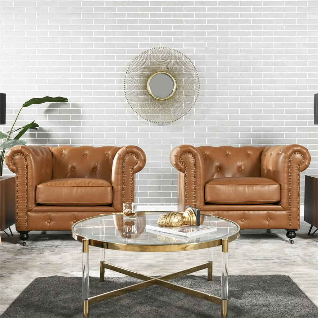 Caramel Tan Brown Armchair G149828
