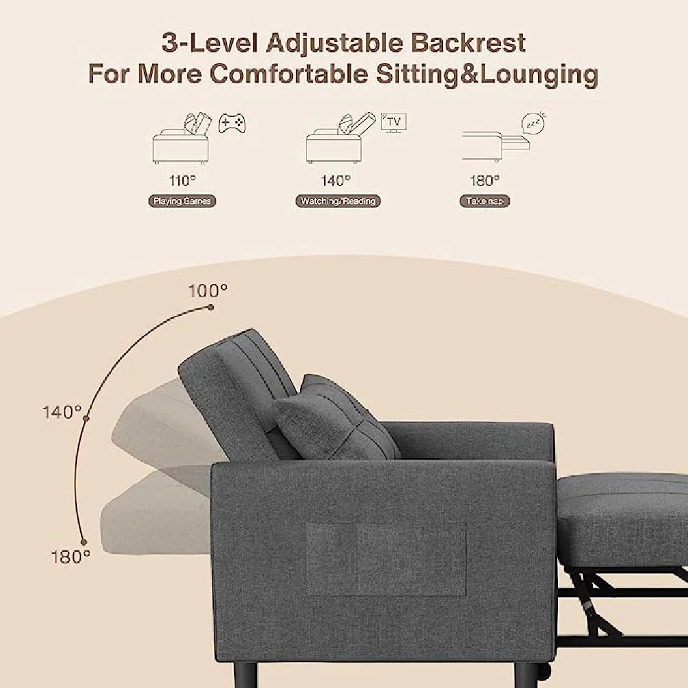 Light Gray Convertible Sofa Bed D171775