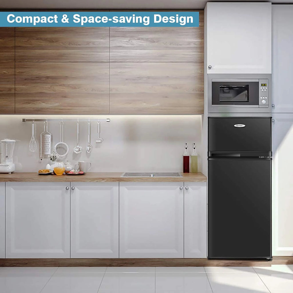 2 Doors 3.4 cu ft. Compact Mini Refrigerator Freezer A272612