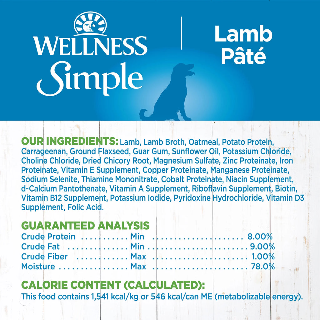 Natural Limited Ingredient Lamb & Oatmeal Wet Dog Food 12.5-Ounce Can Pack of 12 V667
