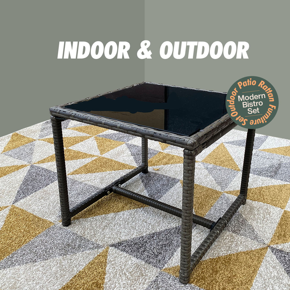 3-Piece Rattan Outdoor Coffee Table Set W4074