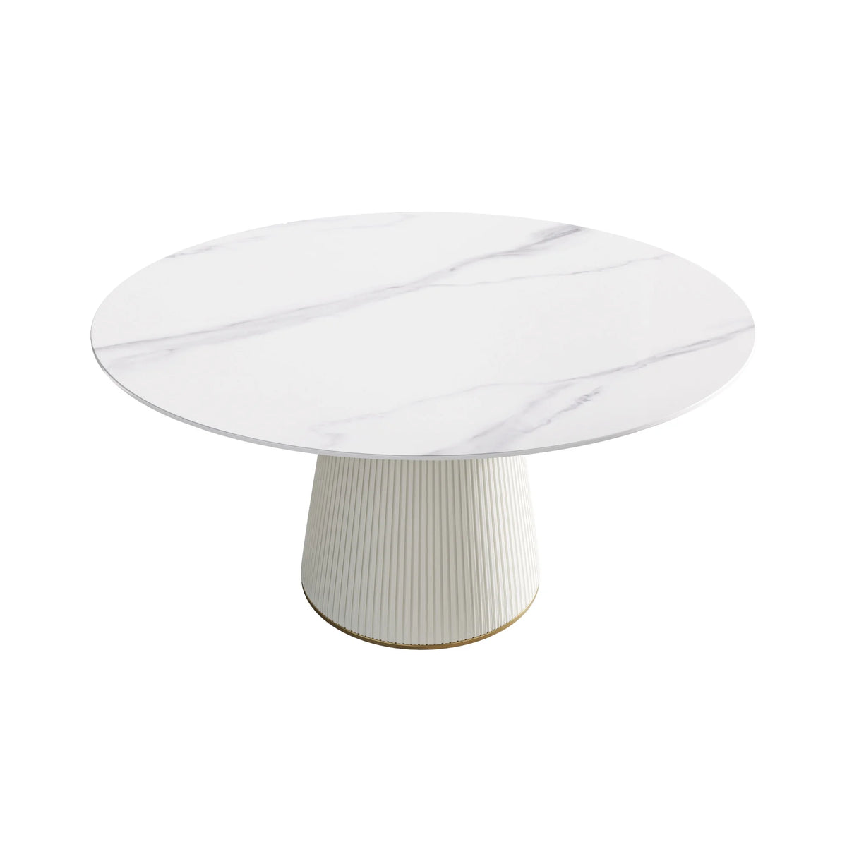 White Artificial Stone Round Dining Table U65853