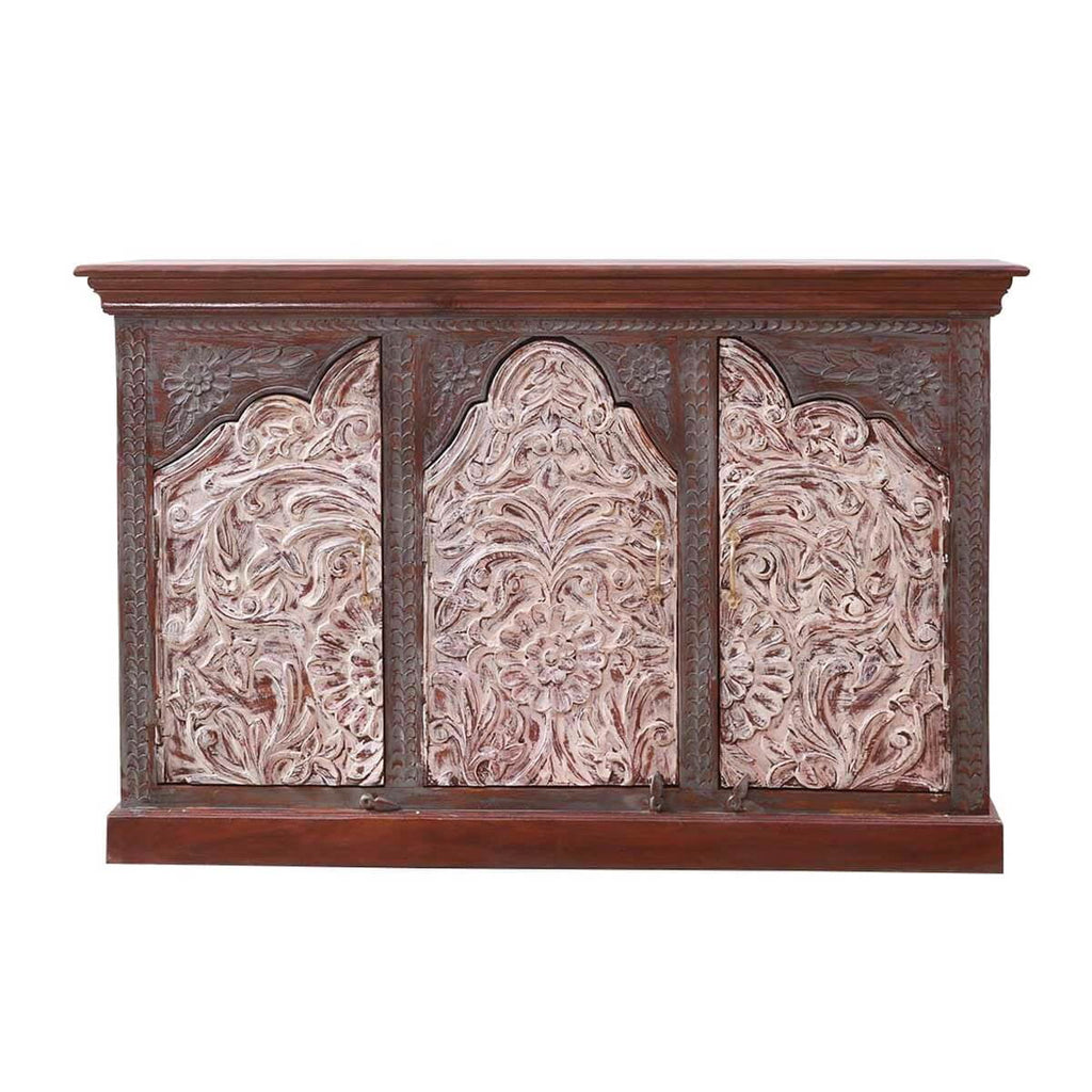 Handcrafted 2-Tone Mango Wood 3-door Sideboard Cabinet U7631