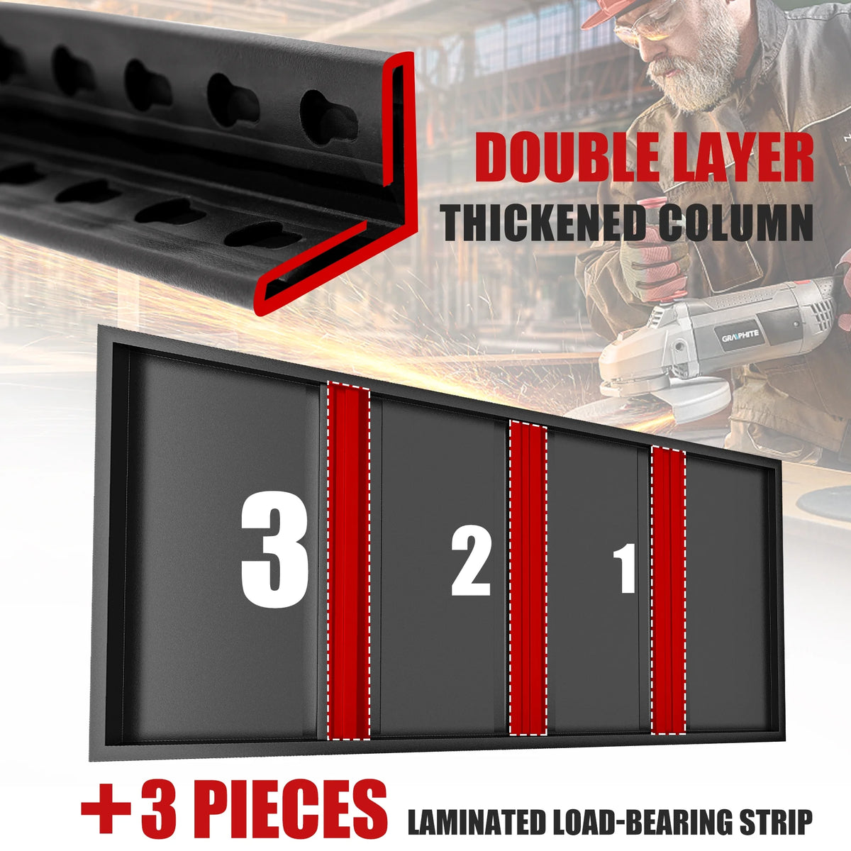 5-Shelf Heavy Duty Adjustable Metal Shelving Unit Black R925