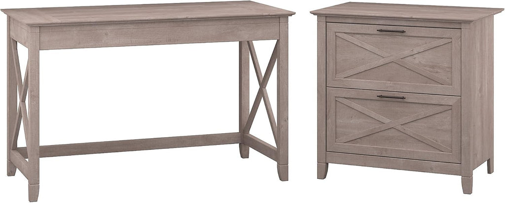 54W Computer Desk with Storage and 2 Drawer File Cabinet N401283