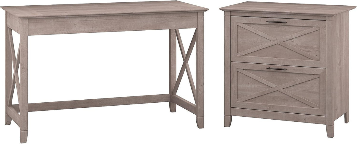 54W Computer Desk with Storage and 2 Drawer File Cabinet N401283